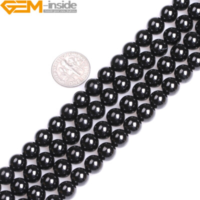 Grado AAA Nero Spinello Naturale pietra preziosa rotonda Perline per Gioielli Making Strand 15" 