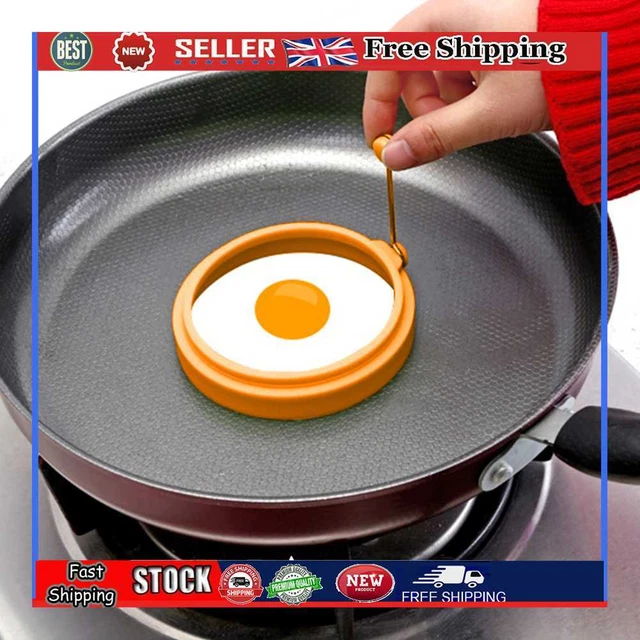 Anelli da cucina uova in silicone stampo pancake uova rotonde per gadget da cucina (Arancione)