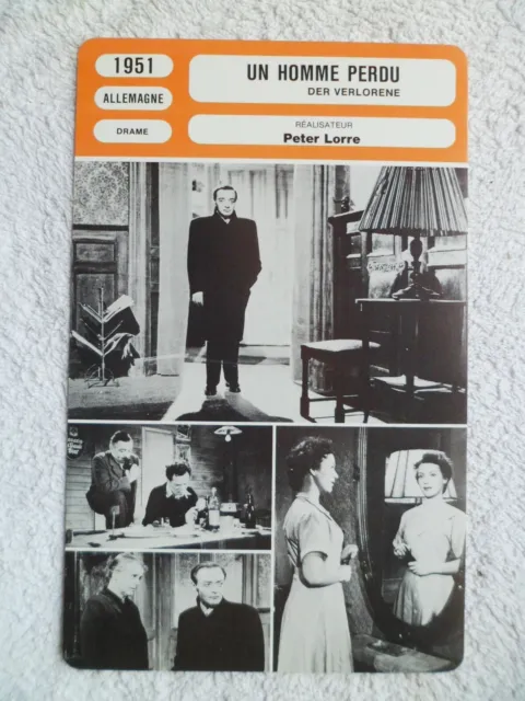 CARTE FICHE CINEMA 1951 UN HOMME PERDU Peter Lorre Karl John Helmut Rudolph Rena