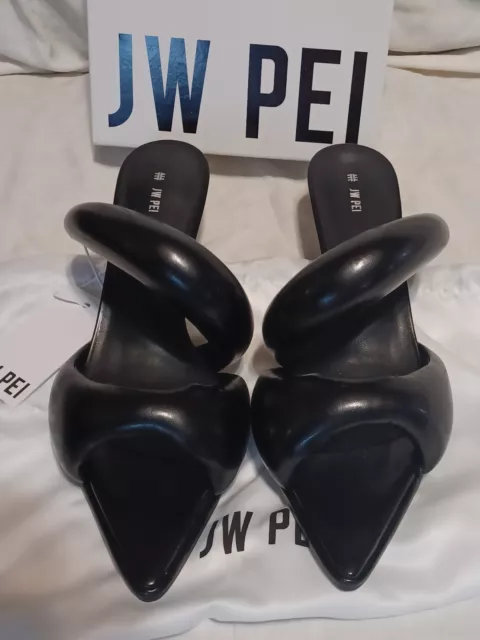 JW PEI Women's Sara Mule Heeled Sandals size 9 or 40 euro black NEW