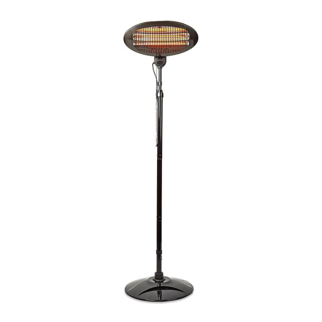 Terrassenheizer Heizstrahler Standgerät 190cm hoch 650/1300/2000W IP34 Schwarz