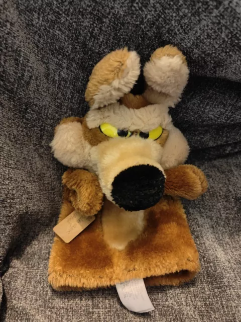VINTAGE WARNER BROTHERS WILE E COYOTE PLUSH HAND PUPPET Kids Soft Toy