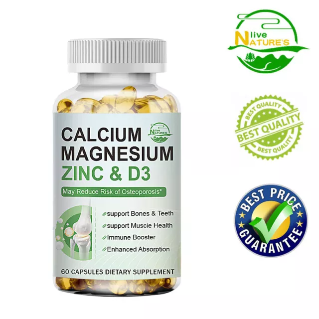 Zinc Calcium Magnesium & Vitamin D Complex Supplement 60 Vegetarian Tablets