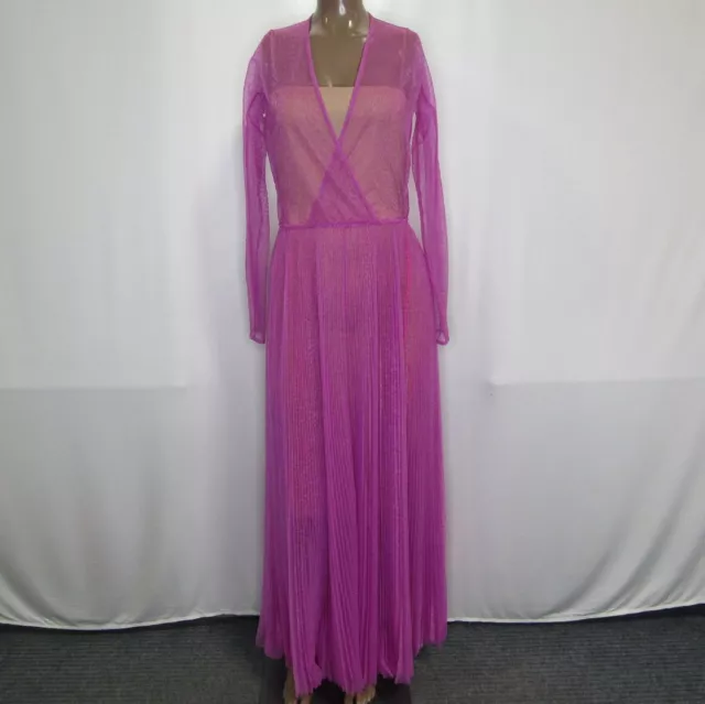 Forte Forte Women's US 4/FRT 1 Glittery Pleated Jacquard Tulle Long Dress 10682