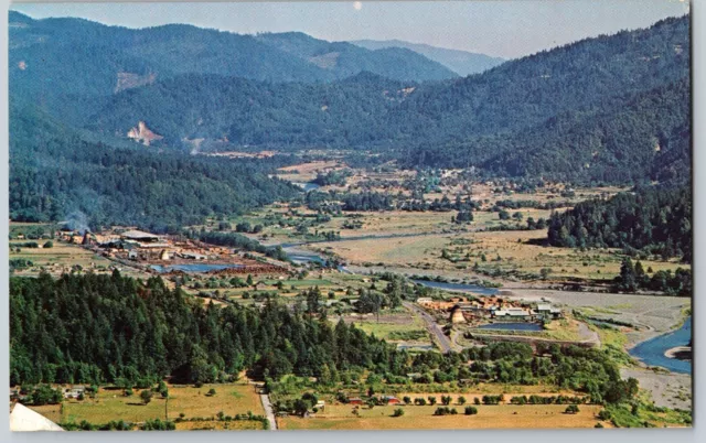 postcard Aerial View Hoopa Valley Along The Trinity River California B7