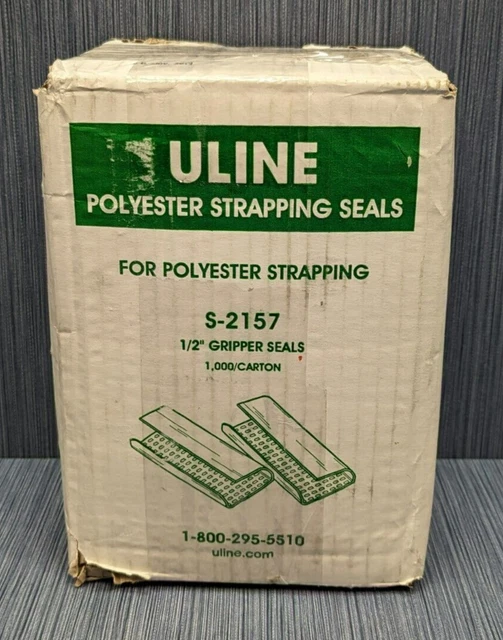 LOT OF 1000 x Uline S2157 Polyester Strapping Metal Seals Gripper, 1