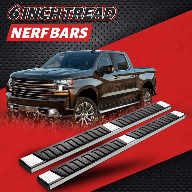 6& RUNNING BOARDS For 20192025 Silverado Sierra Crew Cab Nerf Bars