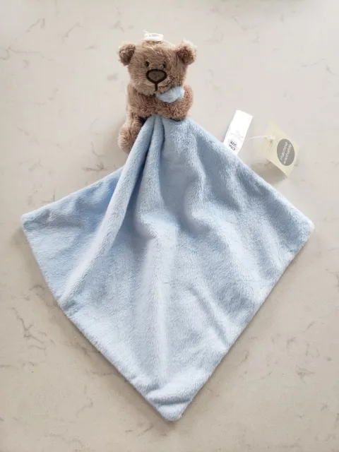 ASDA GEORGE Little Brown Bear Blue Comforter Blanket Hug Toy 