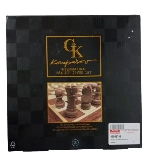 International Master Chess Set GK Kasparov Wooden Folding Portable Board Game 🆓