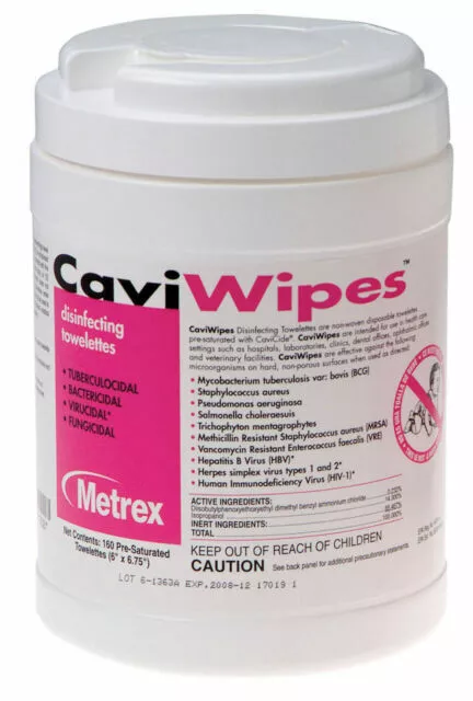 Metrex 13-1100 CaviWipes Canister - 160 Wipes