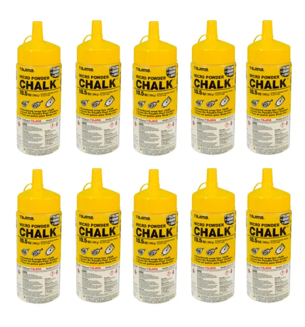 Tajima PLC2-Y300 Micro Chalk Ultra-Fine Chalk Yellow 10.5 oz. (10 Pack)