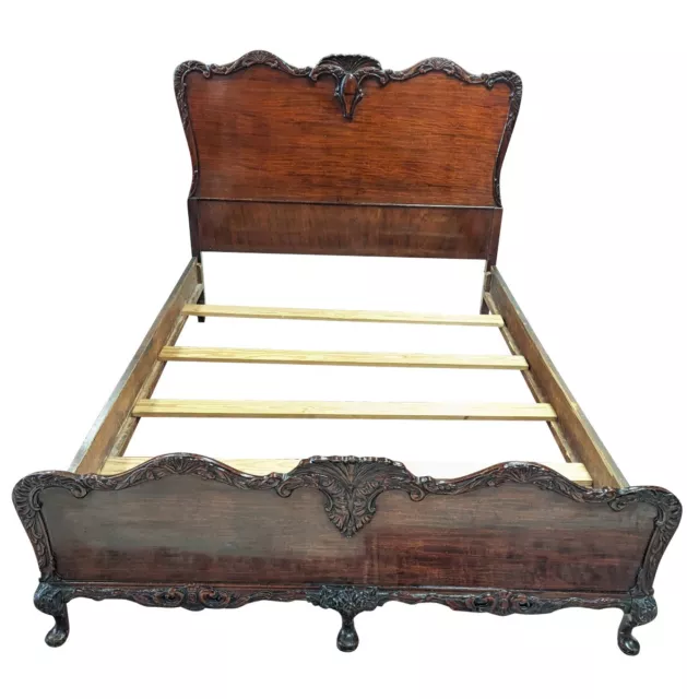 Vintage French Provincial Full Size Bed, Mahogany, 48″H, PA6221