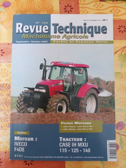 Revue Technique Case IH MXU 115 125 140 Iveco F4 DE RT tracteur agricole