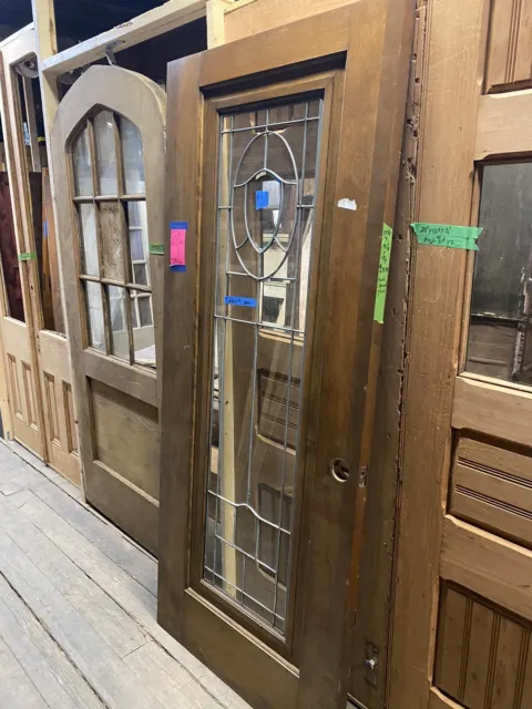 Vintage Leaded Glass Door Pantry Door Antique Door 2