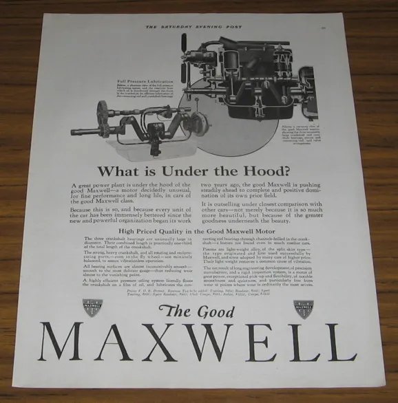1923 Ad The Good Maxwell Automobile Detroit,MI