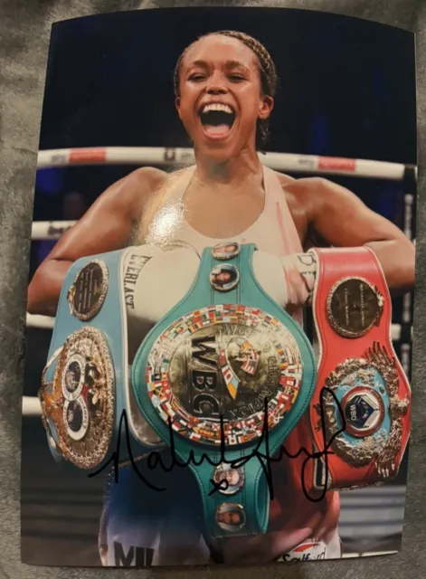 Natasha Jonas Signed Boxing Picture With Exact Picture Proof.
