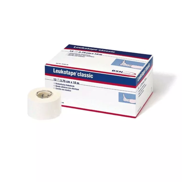 12x Leukotape classic weiß 3,75cm x 10m, Tapeverband Fixierung Fixierverband