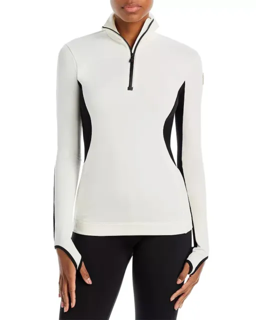 MONCLER GRENOBLE WHITE/BLACK Colorblock Half Zip Sweatshirt L50701 Womens  Size S $510.40 - PicClick