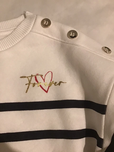 River island mini girls aged 2-3 years stripe sweat top set BNWT 4