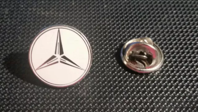 Mercedes Benz Pin Logo emailliert weiß England 90er Jahre - Maße 16mm