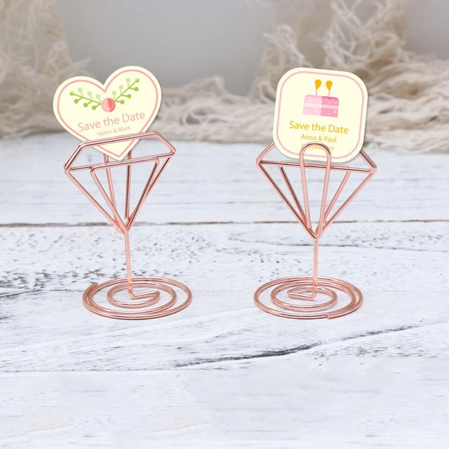 Lot De 20 Porte-cartes De Table Noël - Supports En Fil Métallique Avec Base Bois - Pour Mariage, Anniversaire, Fêtes