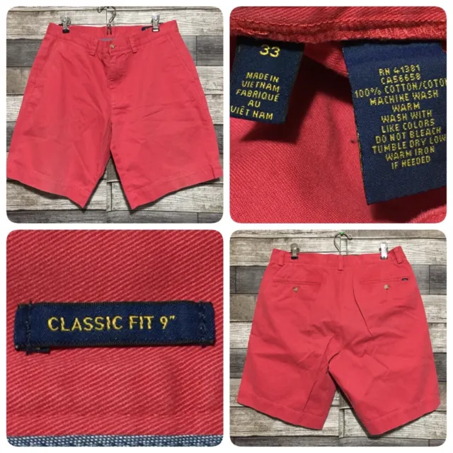 Polo Ralph Lauren Classic Fit 9 Shorts Men’s 33 Pink Salmon Casual (Read Desc)