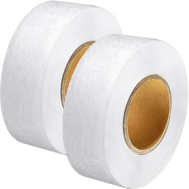 2 Rolls Fabric Fusing Tape Adhesive Hem Tape Iron on Tape Each 1/2 Inch (White,2