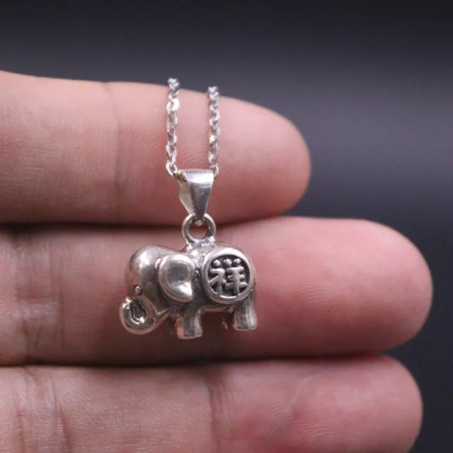 925 Sterling Silver Pendant DIY Make Bracelet Vintage Silver Lucky Elephant 3
