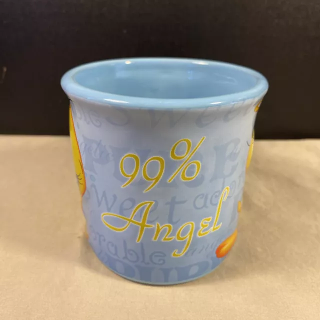 Tweety Bird 99% Angel Coffee Mug Houston Harvest 3D Blue Ceramic Warner Brothers 2