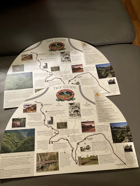 2 New Kuranda Scenic Railway In Cairns, Australia Semi Circle Pamphlet