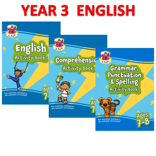 KS2 Year 3 English Home Learning Activity Books 3 Books Bundle with Answer Cgp