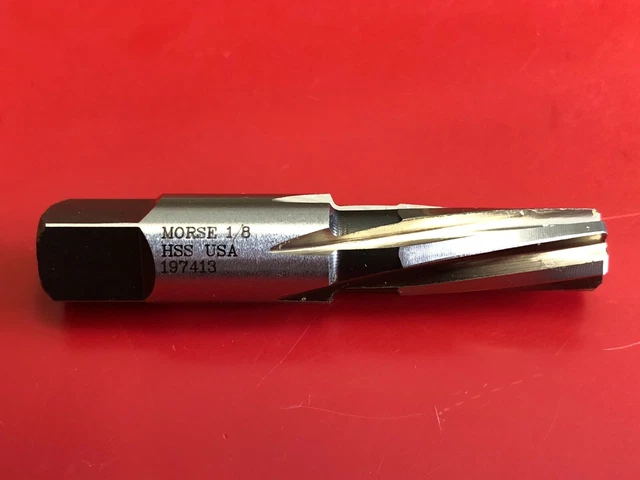 Morse 36081 Helical Flute 1/8" Taper Pipe Reamer 2-1/8" OAL, 7/16" DIA Left Hand Morse 36081 Helical Flute 1/8" Taper Pipe Reamer 2-1/8" OAL, 7/16" DIA Left Hand