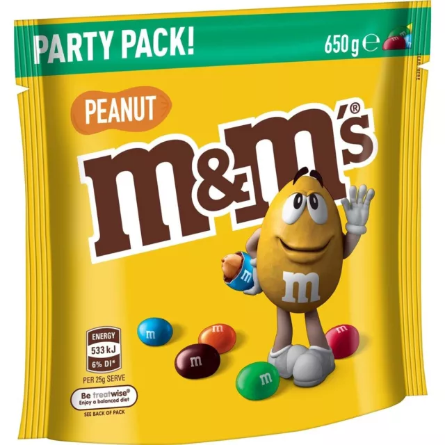 M&M's Peanut Milk Chocolate Party Pack Pantry Kids Party Sweet Snack Halal 650g