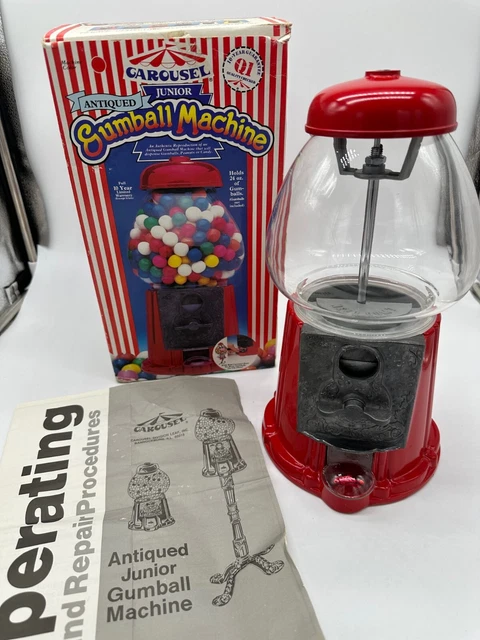 Vintage 1985 No. 91 Junior Carousel Gumball Machine Taiwan ROC Box & Instruction