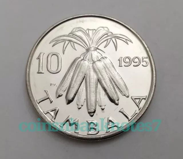 1995 Malawi 10 Tambala Coin, KM27 Uncirculated / Corns