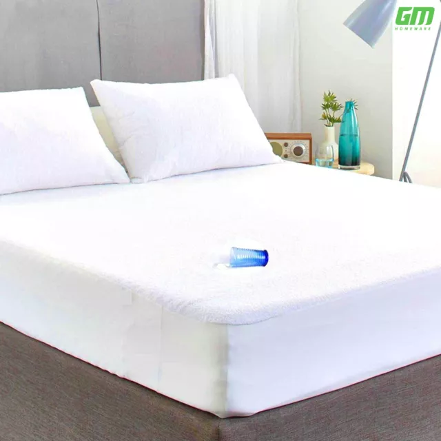 Extra Deep Waterproof Terry Towel Mattress Protector Fitted Bed Cover All Sizes