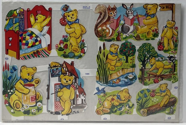 De colección Inglaterra Adorables Osos Amarillos Animales Troquelados Hoja MLP SELLADO