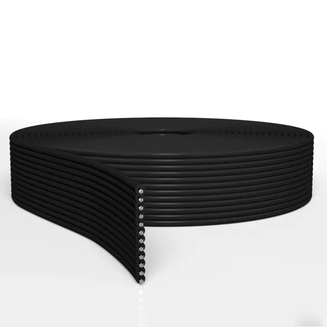 BLACK Flat Ribbon Cable, 24AWG, 105°C, 300v, 1.27mm pitch, AWM 2651