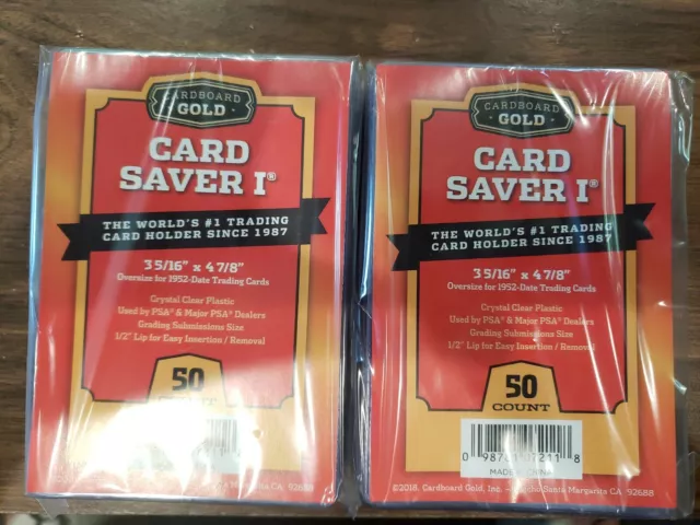 100 ct.- New CBG Card Saver 1 Semi Rigid For Graded Submissions PSA