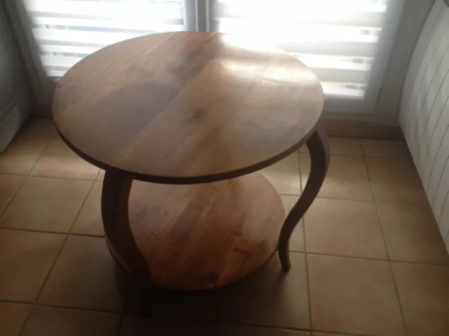 Table Guéridon merisier Art Déco 1940 H: 67.00 cm