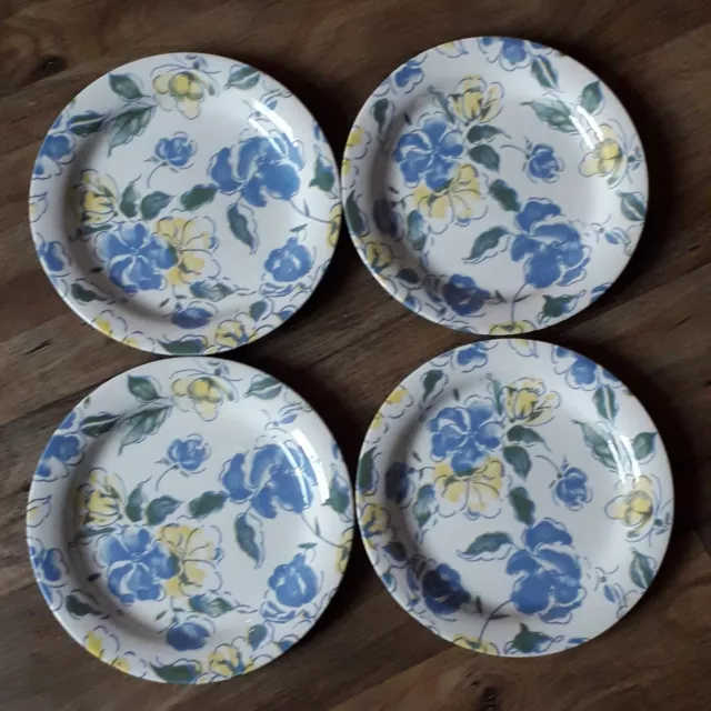English Ironstone Table Ware Side Plates  X 4  Floral Good Condition. Vintage.