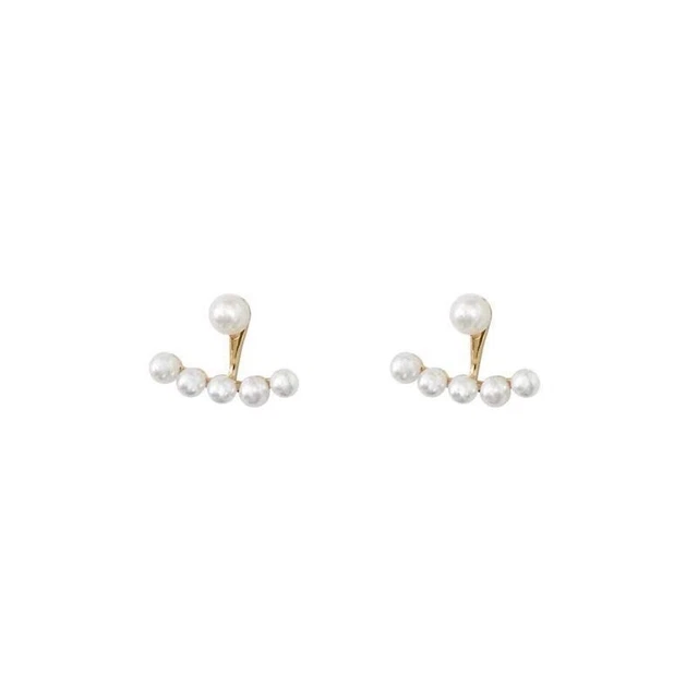 Fashion 18k Gold Plated Pearl Drop Dangle Jacket Earrings Womens Jewellery