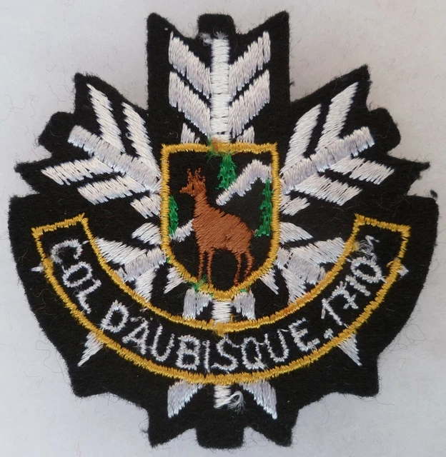Patch Ski Montagne COL d'AUBISQUE 1710m badge fabric crest vintage France