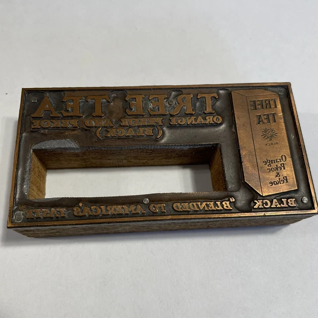Vintage Printing Block Tree Tea Orange Pekoe & Pekoe Blended to America’s taste