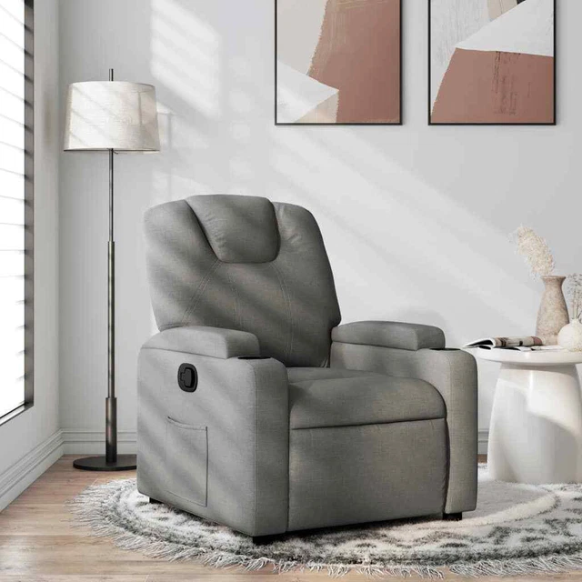 Relaxsessel Sessel Fernsehsessel Liegesessel Ruhesessel Dunkelgrau Stoff vidaXL