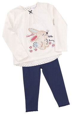 Childrens Girls Outfit Leggings Long Sleeve Top Bunny Woodland Applique Cute