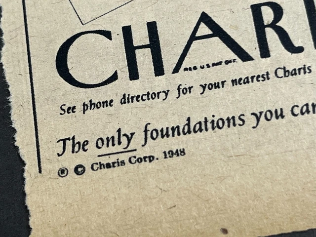 1948 CHARIS CORSETIERE Girdle Bra Corset Garter Lingerie Tape Measure