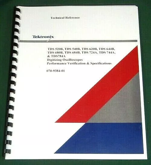 Tektronix TDS520B / TDS540B Technical Manual: Comb Bound & Plastic Covers