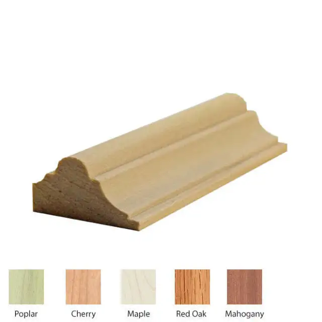 EWPM19 Nose and Cove Panel Moulding, 3/4" x 1-1/2" Unfinished Solid Hardwood Tri
