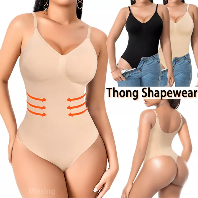 Thong Bodysuit Shapewear Women Tummy Control Seamless Waist